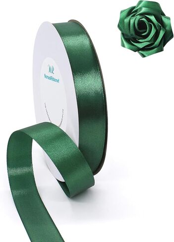 100 Yards Ribbon,1 inch Green Satin Ribbon Perfect for Wedding Decoration, Bouquet Crafts, Sewing Decoration, Handmade Bow, Christmas Decoration and So On in Saudi Arabia