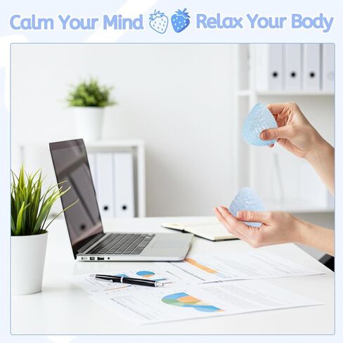 2-حزمة تابا سكويشي الفراولة الحسية ألعاب التململ للبالغين، لعبة الضغط لتخفيف التوتر والقلق، لينة لطيف Kawaii سكويشي للمكتب، المدرسة (أحمر) in Saudi Arabia