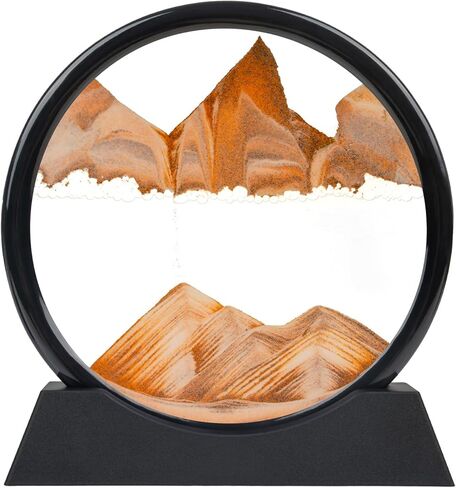 Sand Art Liquid Motion Decor - 7 Inch Blue Desk Moving Sand Art, 3D Deep Sea Flowing Dynamic Sandscape for Relaxing Desktop, Office in Saudi Arabia