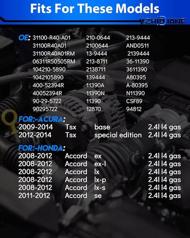 Stable Output Alternator for:-Honda Accord 2008 2009 2010 2011 2012 2.4L, for:-Acura TSX 2009 2010 2011 2012 2013 2014 2.4L, Alternator Replacement 31100-R40-A01 Replace N11390 31100R40A01 in Saudi Arabia