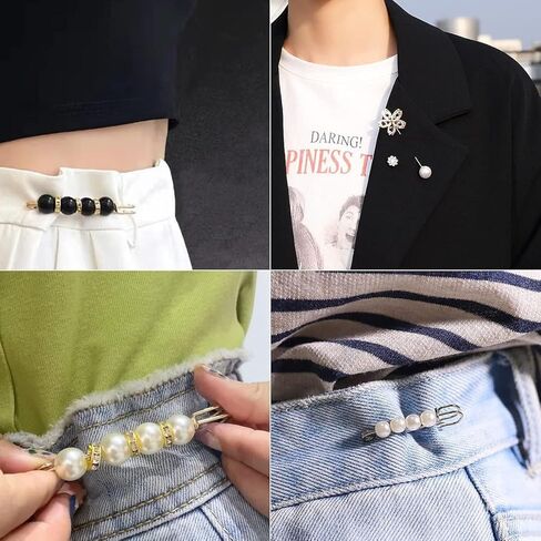 Brooch Pins Safety Pins for Women, 100 PCS Charms for Socks Safety Pin Brooch with Box, Crafts Sweater Shawl Clip Double Gold Waist Pants Extender Fashion Safety Pins (100 PCS) in Saudi Arabia