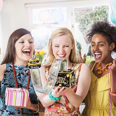 Mivofun Christmas Money Box for Cash Gift Pull, Surprise Gifts Box for Cash, Money Holder with 30Pcs Transparent Bags, Pull Out Xmas Card Funny Party DIY Set(Xmas-Red) in Kuwait