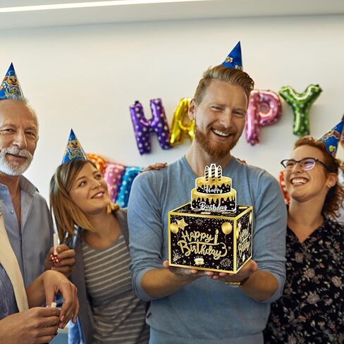 Mivofun Christmas Money Box for Cash Gift Pull, Surprise Gifts Box for Cash, Money Holder with 30Pcs Transparent Bags, Pull Out Xmas Card Funny Party DIY Set(Xmas-Red) in Kuwait