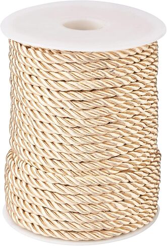 98Ft 5mm Twisted Silk Rope Cord Soft Twine Rope Satin Luster Cord Trim Braided Nylon String for Home Christmas Decor Crafts Curtain Tieback Upholstery Bag Drawstrings Graduation Cord in Saudi Arabia