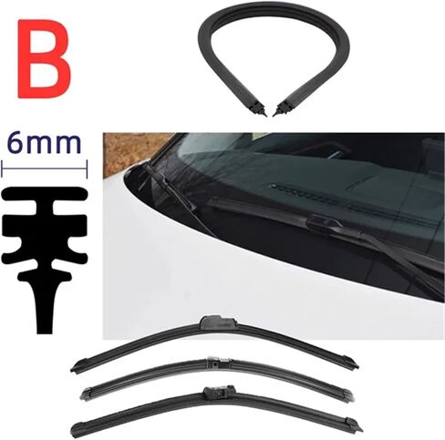 Car Wiper Rubber Refill Blade Windshield Wiper Insert Strip Generic Replacement 30cm To 80cm Fit All Types Fit for(Types B (6mm),22Inches 550mm) in Kuwait