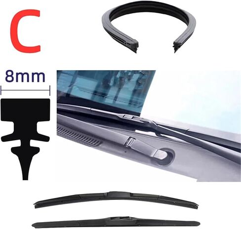 Car Wiper Rubber Refill Blade Windshield Wiper Insert Strip Generic Replacement 30cm To 80cm Fit All Types Fit for(Types B (6mm),22Inches 550mm) in Kuwait