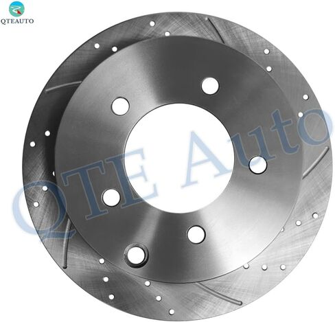 PM Auto Set of 12 Front 294mm-Rear 262mm Drilled Slotted Brake Disc Rotors-Front D1285 8402 Rear D1037 7940 Ceramic Brake Pad kit Replacement For 2008-2012 Dodge Caliber in Saudi Arabia