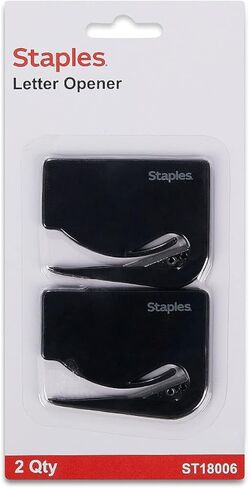 Staples Letter and Mail Opener, Concealed Blade, Black (6 Pack) in Saudi Arabia