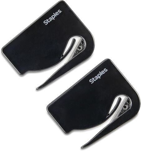 Staples Letter and Mail Opener, Concealed Blade, Black (6 Pack) in Saudi Arabia