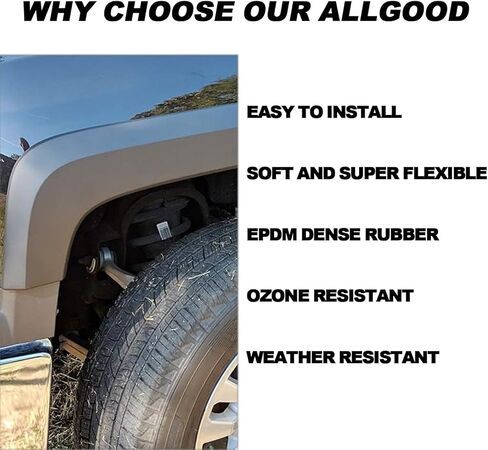ALLGOOD Universal Fender Flares Edge Trim, Rubber Seal for Car and Truck Wheel Wells, Rubber Gasket for Fender Flare, Bonds w/ 3M Automotive-Grade Adhesive Tape, 30ft Wiper Style Trim Black in Saudi Arabia