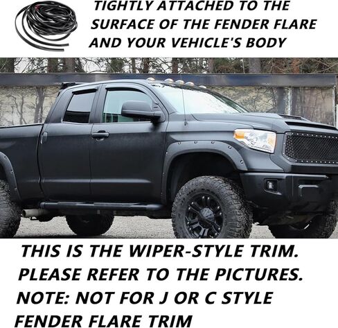 ALLGOOD Universal Fender Flares Edge Trim, Rubber Seal for Car and Truck Wheel Wells, Rubber Gasket for Fender Flare, Bonds w/ 3M Automotive-Grade Adhesive Tape, 30ft Wiper Style Trim Black in Saudi Arabia