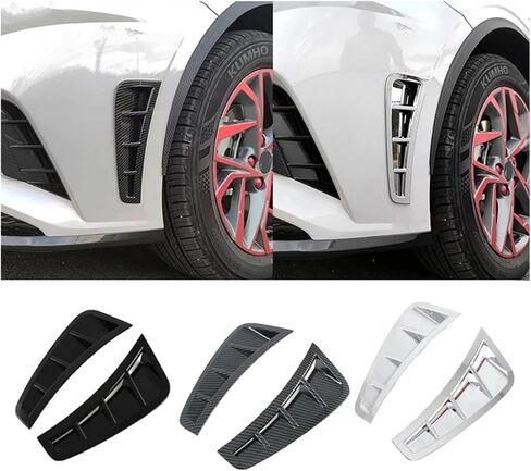 Fender Vents Fit for Hyundai Sonata 2020 2021 2022 2023 ABS Black Car Front Bumper Side Air Vent Cover Trim Exterior Accessories Fender Trim(B) in Saudi Arabia