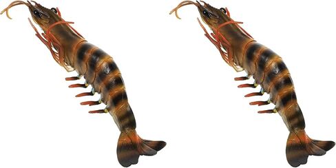 LOGOFUN Artificial Shrimp Plastic Prawns Model Fake Raw Shrimps Photo Display Props for Kitchen Decoration in Kuwait