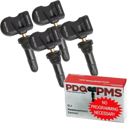 مستشعر ضغط الإطارات PDQ TPMS 433 MHZ، 4 قطع من الجذع المطاطي لاستبدال ذاكرة الوصول العشوائي المباشرة لجزء OE # 68293199AA in Saudi Arabia