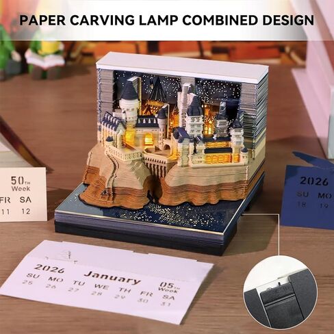 تقويم ثلاثي الأبعاد 2026، تقويم قطعة الوقت 2026، تقويمات ورقية منحوتة ورقية ملاحظات لاصقة، صفقة للاستخدام طويل الأمد كديكور مكتب، أو هدية عطلة مدروسة للأصدقاء والعائلة (شجرة ملونة) in Kuwait