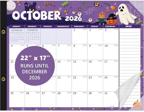 Desk Calendar 2025-2026 , Large 22x17 Desk Pad Calendar from Oct 2025 to Dec 2026, Academic Planner with Cute Monthly Cartoon Themes, Waterproof Cover & Corner Protectors for Home, Office, School in Saudi Arabia