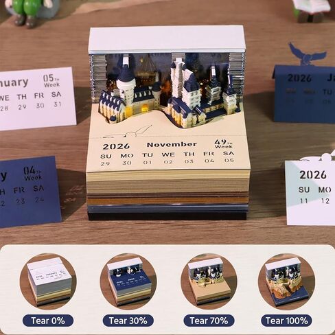 تقويم ثلاثي الأبعاد 2026، تقويم قطعة الوقت 2026، تقويمات ورقية منحوتة ورقية ملاحظات لاصقة، صفقة للاستخدام طويل الأمد كديكور مكتب، أو هدية عطلة مدروسة للأصدقاء والعائلة (شجرة ملونة) in Kuwait