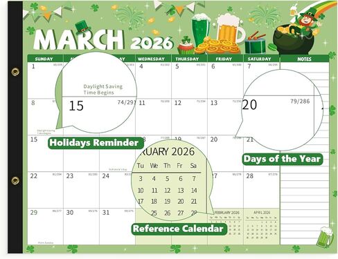Desk Calendar 2025-2026 , Large 22x17 Desk Pad Calendar from Oct 2025 to Dec 2026, Academic Planner with Cute Monthly Cartoon Themes, Waterproof Cover & Corner Protectors for Home, Office, School in Saudi Arabia