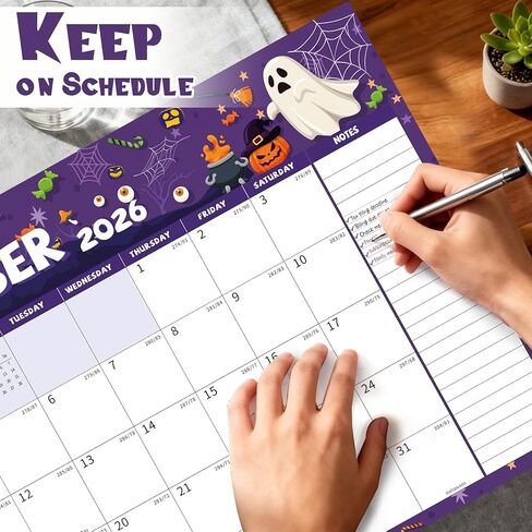Desk Calendar 2025-2026 , Large 22x17 Desk Pad Calendar from Oct 2025 to Dec 2026, Academic Planner with Cute Monthly Cartoon Themes, Waterproof Cover & Corner Protectors for Home, Office, School in Saudi Arabia