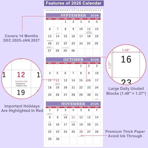 2024 Wall Calendar - Large 2-Month Calendar 2024 Display (Folded in a Month), 2024 Calendar, Jan 2024 - Jan 2025, 14.7" x 22.3", Wall Calendar 2024 in Saudi Arabia