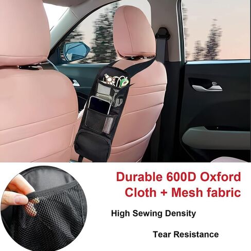 Car Seat Storage Hanging Bag, Black, Multi-Pocket Organizer, Waterproof, Suitable for Cars, SUVs, Trucks, Holds Phones & Wallets in Saudi Arabia