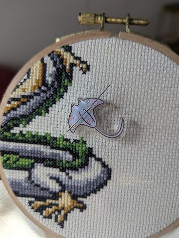 Floral Stingray, Magnetic Acrylic Needle Minder for Cross Stitch and Embroidery in Kuwait