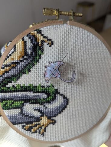 Floral Stingray, Magnetic Acrylic Needle Minder for Cross Stitch and Embroidery in Kuwait