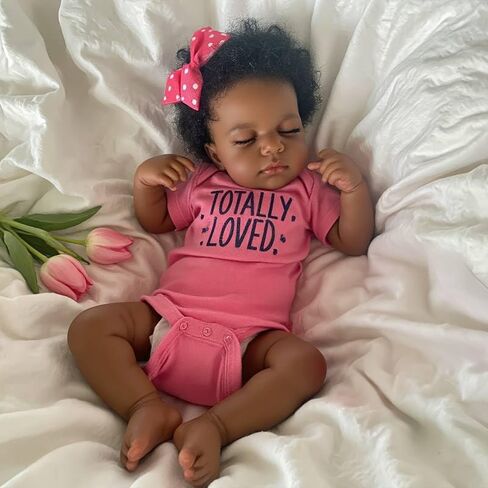 Pinky Reborn Baby Dolls كامل الجسم سيليكون دمية فتاة، 20 بوصة دمية واقعية طفل تولد من جديد دميات لعبة لهدايا عيد الميلاد in Saudi Arabia