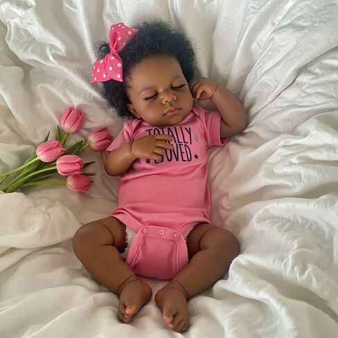 Pinky Reborn Baby Dolls كامل الجسم سيليكون دمية فتاة، 20 بوصة دمية واقعية طفل تولد من جديد دميات لعبة لهدايا عيد الميلاد in Saudi Arabia