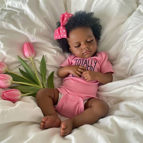 Pinky Reborn Baby Dolls كامل الجسم سيليكون دمية فتاة، 20 بوصة دمية واقعية طفل تولد من جديد دميات لعبة لهدايا عيد الميلاد in Saudi Arabia