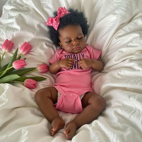 Pinky Reborn Baby Dolls كامل الجسم سيليكون دمية فتاة، 20 بوصة دمية واقعية طفل تولد من جديد دميات لعبة لهدايا عيد الميلاد in Saudi Arabia