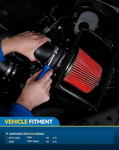 PHILTOP Cold Air Intake Kit for 2007 2008 Escalade 6.2L V8 with Filter Heat Shield (Black) in Saudi Arabia
