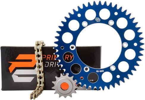 طقم سبائك وسلسلة ذهبية على شكل حرف X ضرس خلفي أزرق - متوافق مع YZ250 1999-2021 in Kuwait