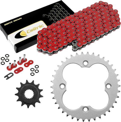 Caltric Red O-Ring Drive Chain & Sprockets Kit Compatible with Honda Trx450R Trx-450R 2006-2009 in Saudi Arabia