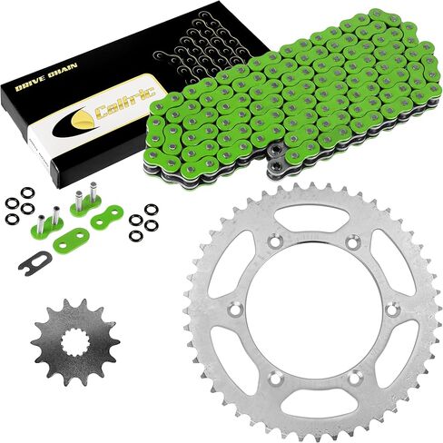 مجموعة سلسلة القيادة والعجلات المسننة باللون الأخضر من كالتريك متوافقة مع Yamaha YZ426F 2000-2002 / YZ450F 2003 2004 أخضر in Saudi Arabia