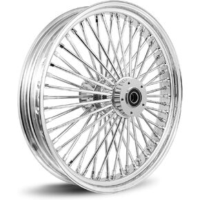 21X3.5 Fat 52 Stainless Spoke/Nipple For Harley Softail 2000-2006 3/4" Front Wheel (1-2 All Chrome - White Wall Tire) in Saudi Arabia