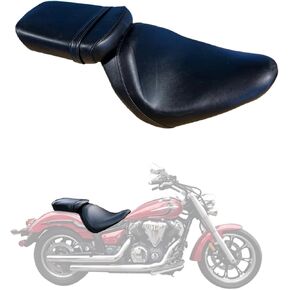 غطاء مقعد ملتف بالكامل لسيارة Honda VT 600 VT600 C/CD Shadow VLX Deluxe 1988-2008 / جلد ممتاز/مقاوم للماء/مقاوم للبقع (أسود) in Kuwait