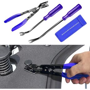 3PCS Car Clip Removal Tool, Trim Removal Tool, Auto Trim Rivet Puller Kit with Storage Bag, Door Panel Upholstery Fastener Rivet Remover for Car Panel Upholstery Dashboard (Blue) in Saudi Arabia