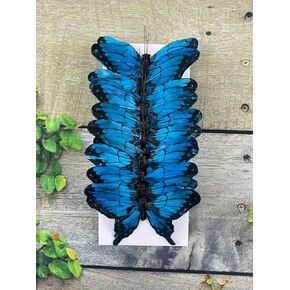 Nature's Net 5" Blue Morpho Butterfly Set of 12 Artificial Butterflies Decoration Floral Picks Royal Blue Butterflies Ornament for Christmas Decor in Saudi Arabia
