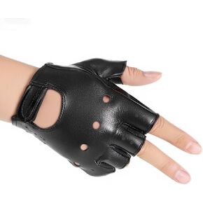 PU Leather Fingerless Gloves, Men PU leather Punk Gloves Driving Cycling Motorcycle Hand Glove Steampunk Gothic Half Finger Hook-Loop Mittens Outdoor Sports Cosplay Performance Half Finger Glove in Kuwait