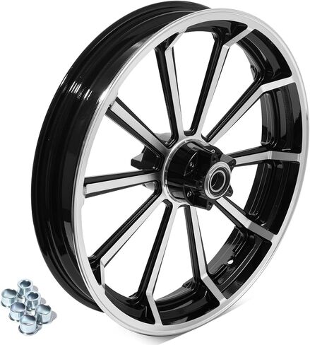 TOFR 21x3.5 Front Wheel Rim Dual Disc 21 inch Milled Black For Harley Touring 2000-2008 Electra Glide Street Glide Road Glide Road King 2001 2002 2003 2004 2005 2006 2007 /W Floating Front Rotors in Saudi Arabia