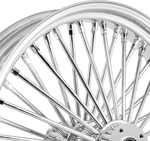 عجلة أمامية 21X3.5 Fat 52 غير قابلة للصدأ/حلمة لـ Harley Softail 2000-2006 3/4 بوصة (1-2 إطار حائط أبيض بالكامل من الكروم) in Saudi Arabia