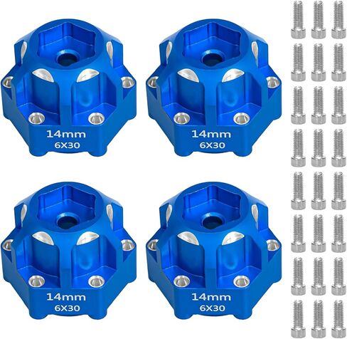 1/10 6x30 to 14mm Aluminum Hex Adapters 20mm Thickness for 1/10 Proline Arrma Senton Granite Wheel Hex Hub Adapter Upgrade Parts (Black) in Saudi Arabia