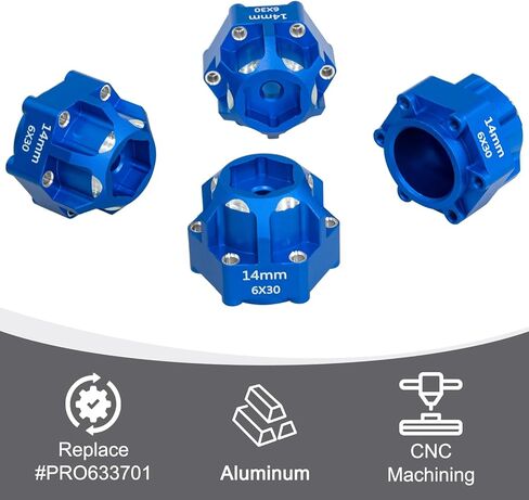 1/10 6x30 to 14mm Aluminum Hex Adapters 20mm Thickness for 1/10 Proline Arrma Senton Granite Wheel Hex Hub Adapter Upgrade Parts (Black) in Saudi Arabia