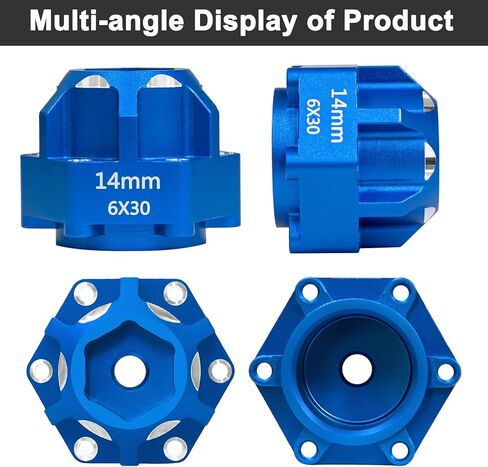 1/10 6x30 to 14mm Aluminum Hex Adapters 20mm Thickness for 1/10 Proline Arrma Senton Granite Wheel Hex Hub Adapter Upgrade Parts (Black) in Saudi Arabia