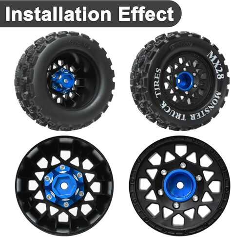 1/10 6x30 to 14mm Aluminum Hex Adapters 20mm Thickness for 1/10 Proline Arrma Senton Granite Wheel Hex Hub Adapter Upgrade Parts (Black) in Saudi Arabia