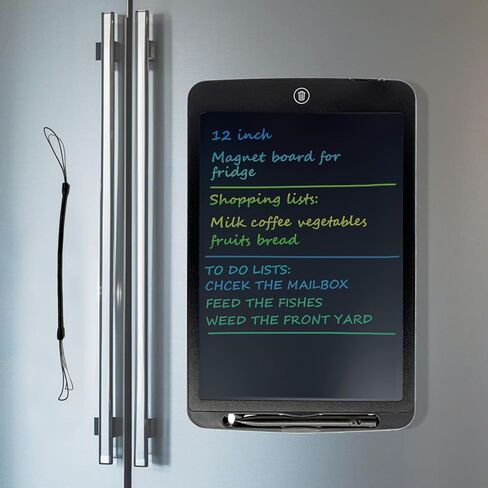 Magnetic Whiteboard for Fridge, 11"×7.3" Dry Erase Board for Refrigerator, Magnet LCD Writing Tablet Small Grocery Shopping to Do List Note Pad with One-Click Erase, Writing Pen, Pen String (Black) in Saudi Arabia