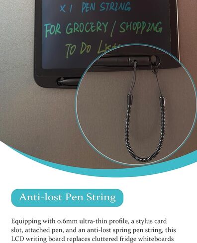 Magnetic Whiteboard for Fridge, 11"×7.3" Dry Erase Board for Refrigerator, Magnet LCD Writing Tablet Small Grocery Shopping to Do List Note Pad with One-Click Erase, Writing Pen, Pen String (Black) in Saudi Arabia