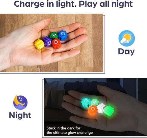 Glow-in-The-Dark Dice Game Set – 4-in-1 Light-Up Party Dice for Kids & Adults – Includes Korean Gonggi Game, Gift Tin, Family Fun, Team Games Perfect Stocking Stuffer in Saudi Arabia