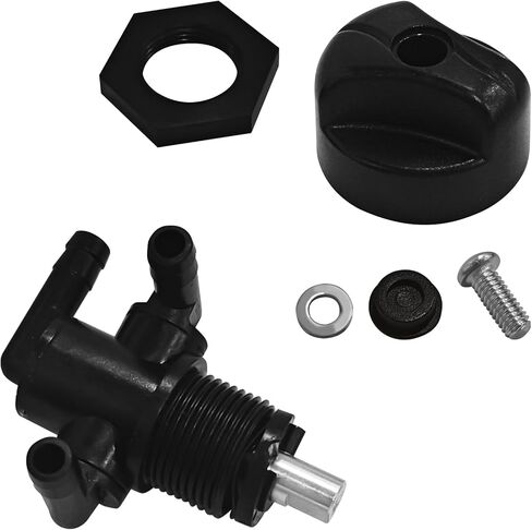 Petcock Fuel Shutoff Valve for Polaris, 3 Way Fuel Tank Petcock Shut Off Valves Switch with Screw Nut Knob Kit Replacement 5432559 7052161 for Polaris Twin Magnum Trail Boss Sportsman(Black) in Saudi Arabia